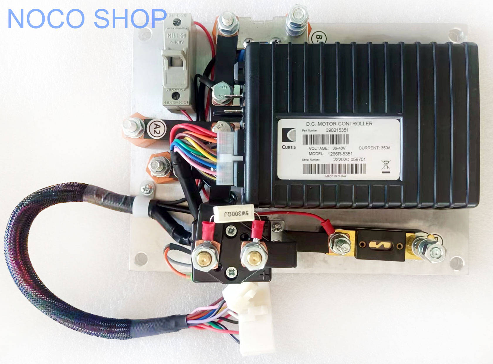 Programmable CURTIS DC SepEx Motor Speed Controller Assembly, PMC Model 1266A-5201 and 1266R-5351, With Foot Pedal Throttle JSQD-DWK-003D